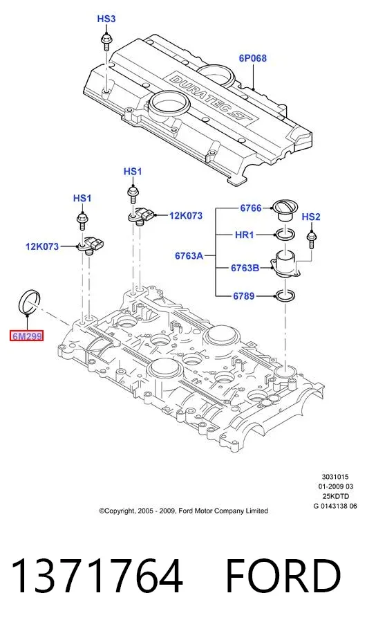 Korek-przepustka rozrządu 1371764 Ford