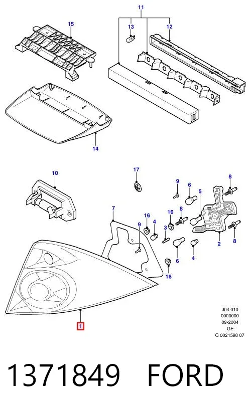 Lampa zespolona tylna prawa 1371849 Ford