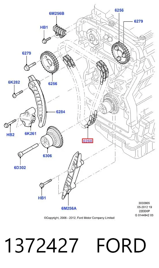 Łańcuch rozrządu 1372427 Ford