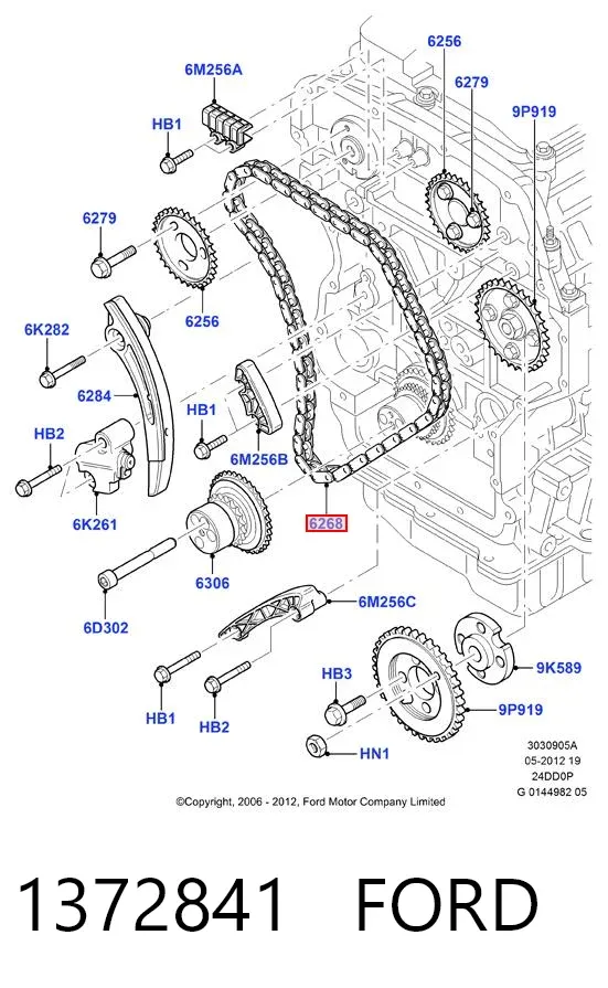 Łańcuch rozrządu 1372841 Ford