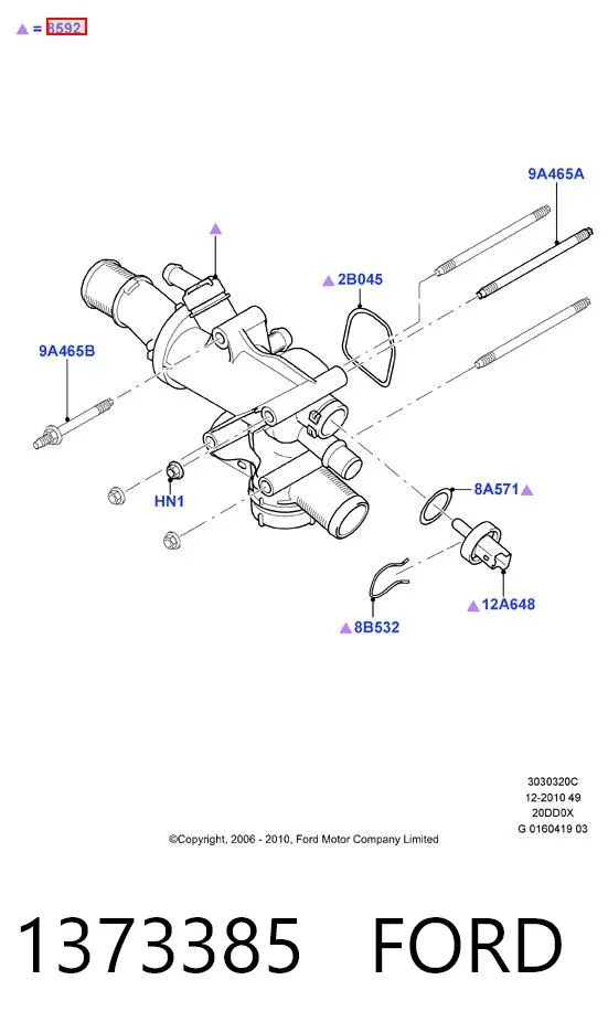 Obudowa termostatu 1373385 Ford
