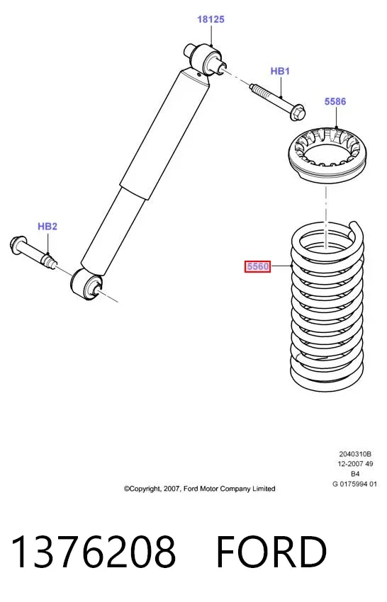 Sprężyna tylna 1376208 Ford