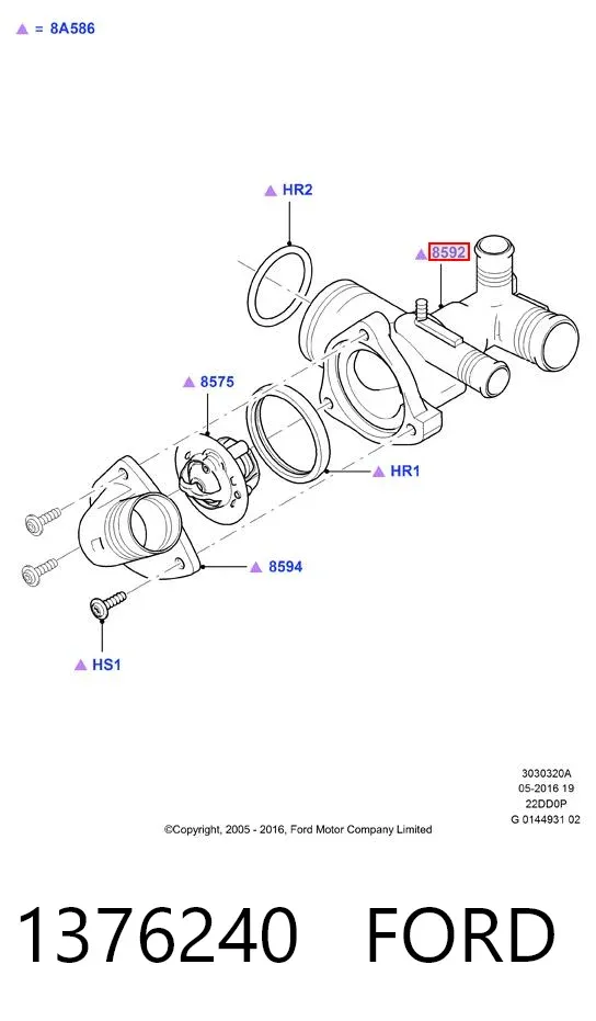 Obudowa termostatu 1376240 Ford