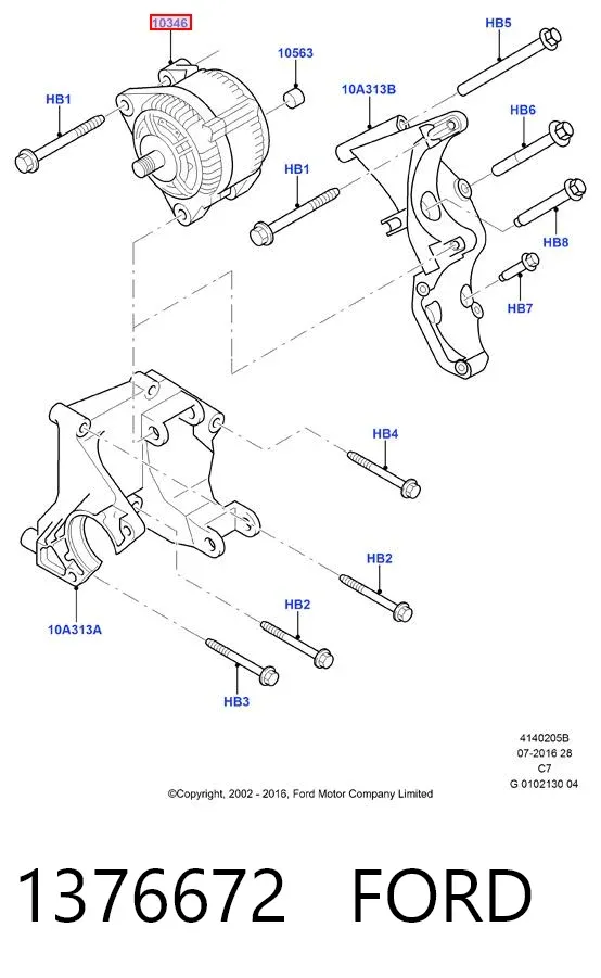Alternator 1376672 Ford