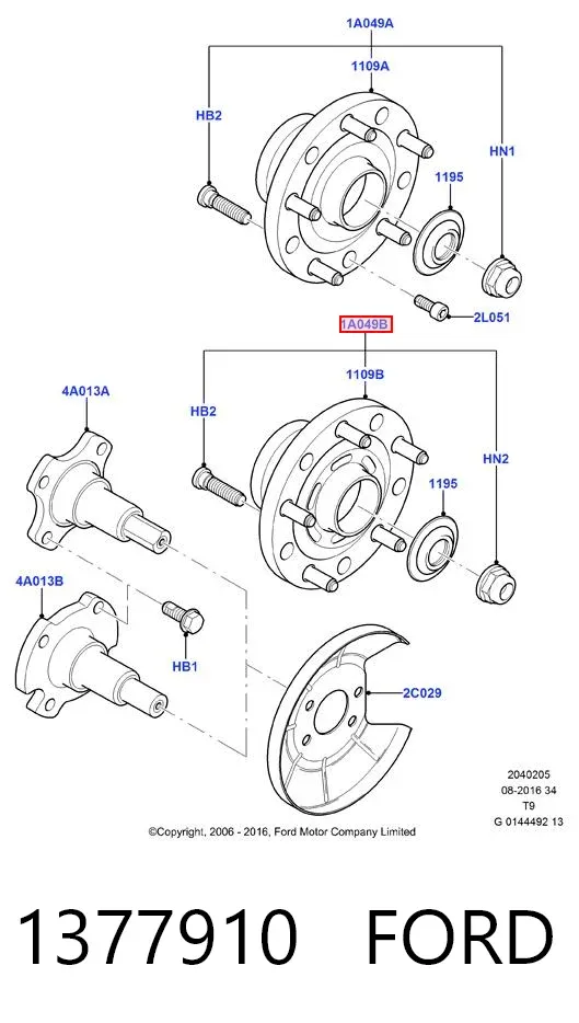 Piasta tylna 1377910 Ford