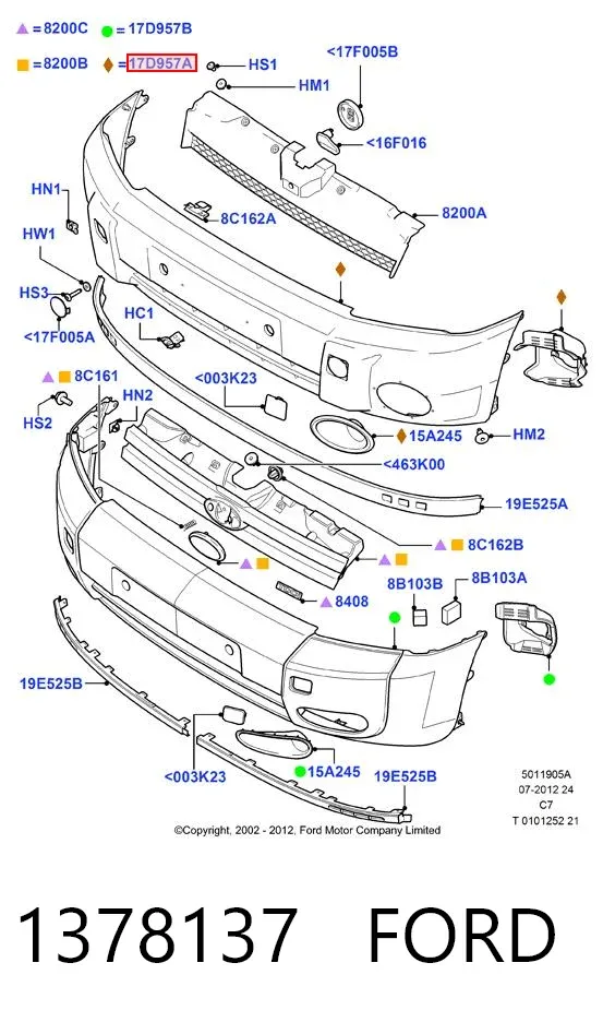 Zderzak przedni 1378137 Ford