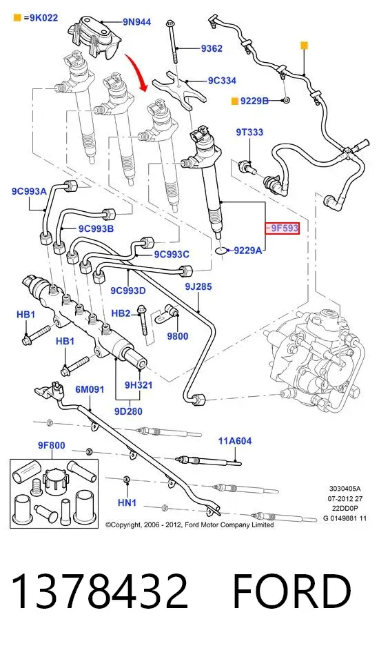 Wtryskiwacz paliwa 1378432 Ford