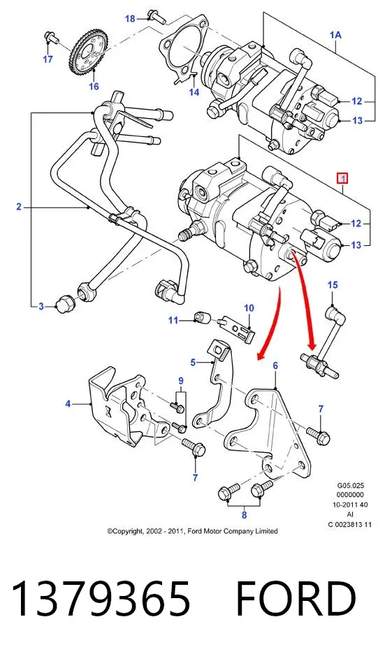 Pompa wtryskowa wysokiego ciśnienia 1379365 Ford