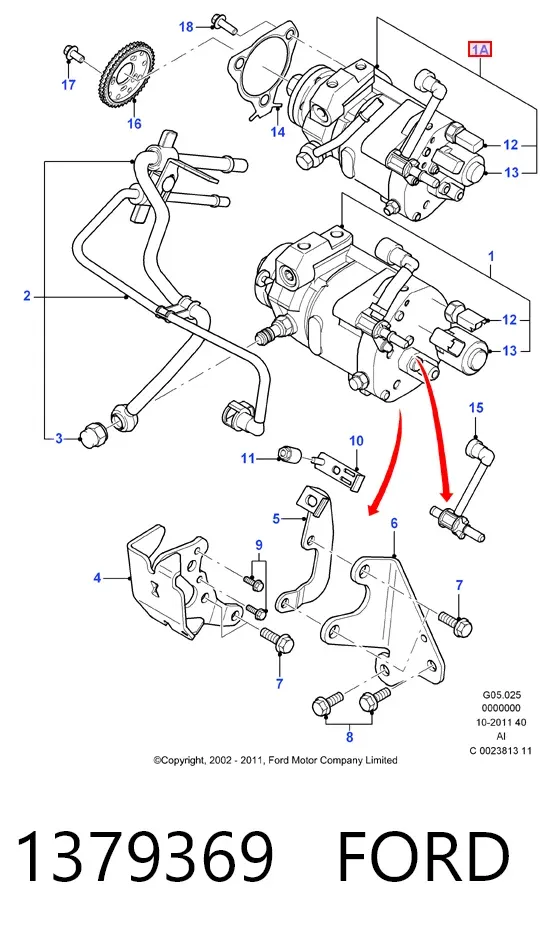 Pompa wtryskowa wysokiego ciśnienia 1379369 Ford