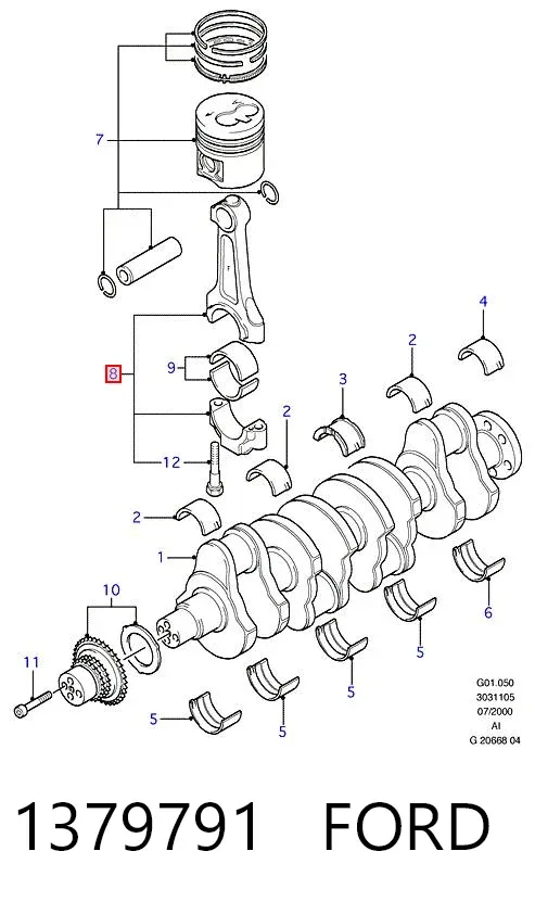 Uszczelka głowicy cylindrów 1379791 Ford