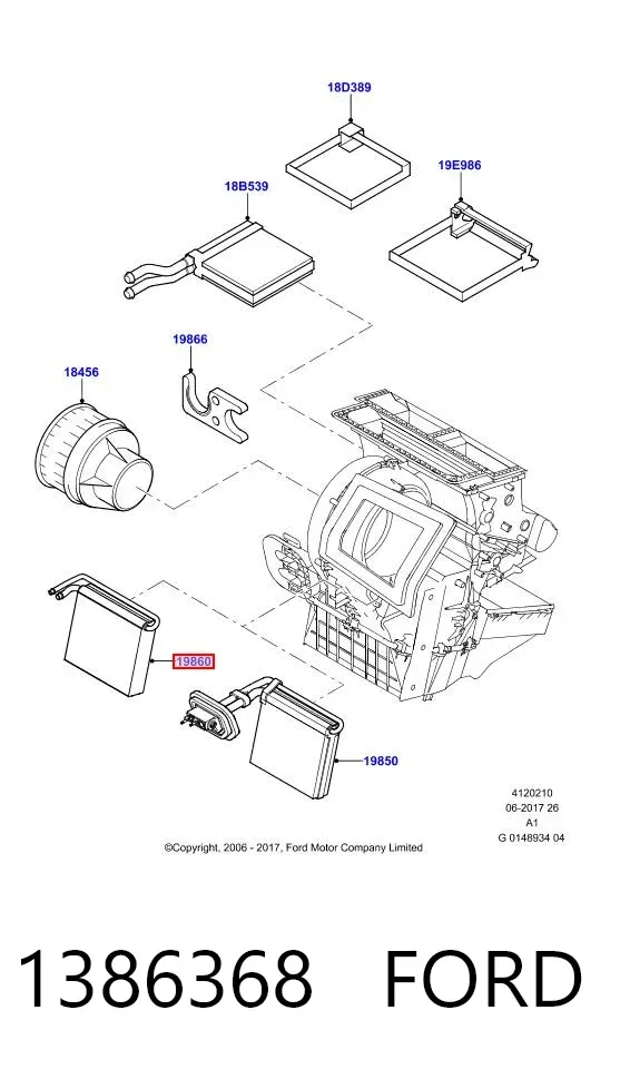 Parownik klimatyzacji 1386368 Ford