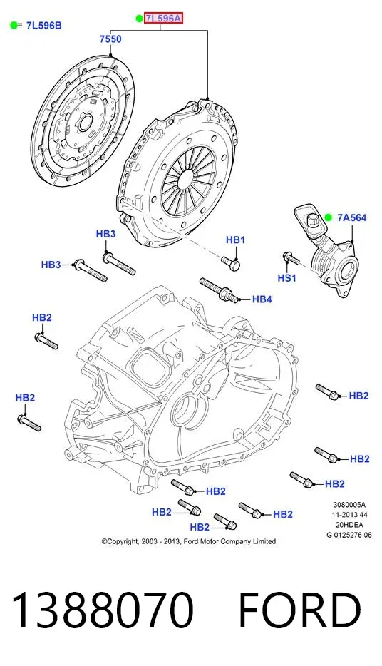 Zestaw sprzęgła (3 części) 1388070 Ford