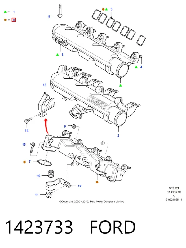 Kolektor ssący 1423733 Ford