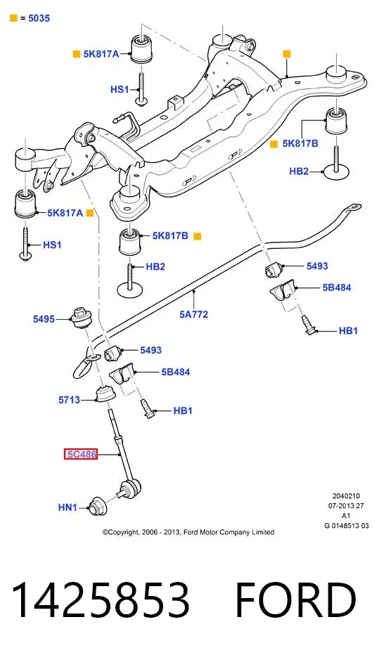 Łącznik stabilizatora tylnego 1425853 Ford