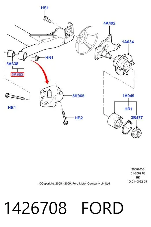 Korpus osi tylnej 1426708 Ford