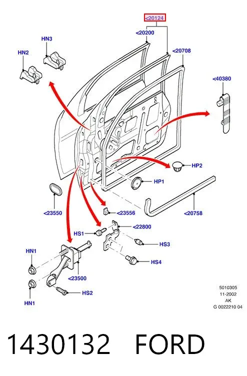 Drzwi przednie prawe 1430132 Ford
