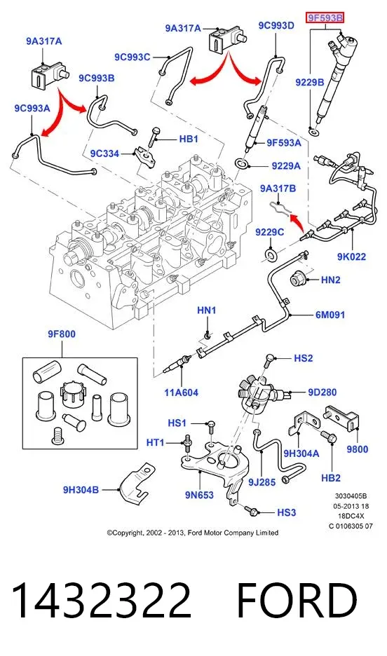 Wtryskiwacz paliwa 1432322 Ford