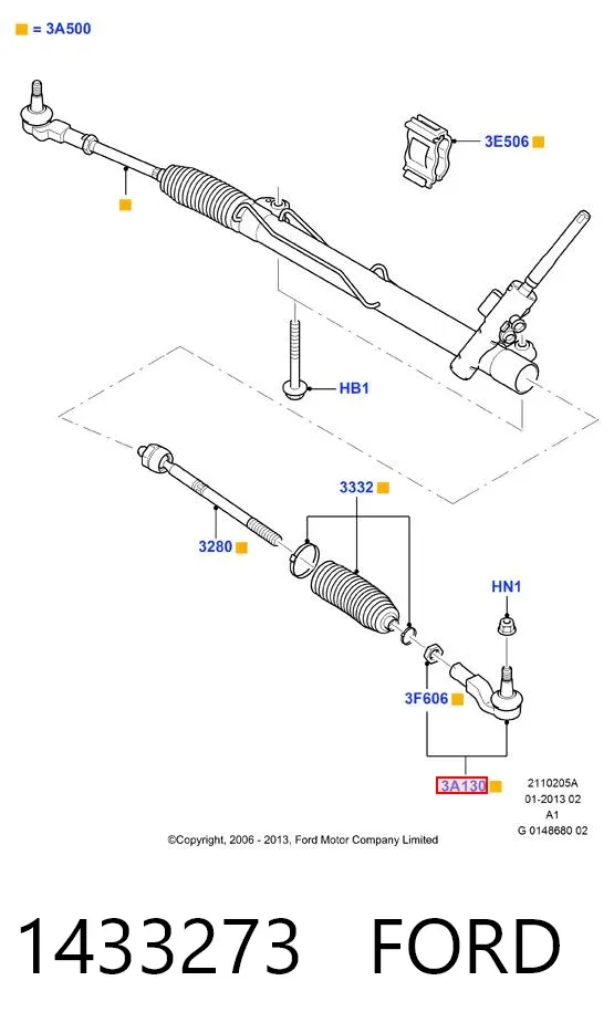Końcówka drążka kierowniczego zewnętrzna 1433273 Ford