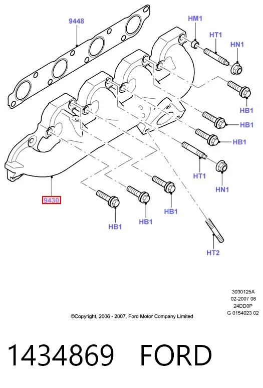 Kolektor wydechowy 1434869 Ford