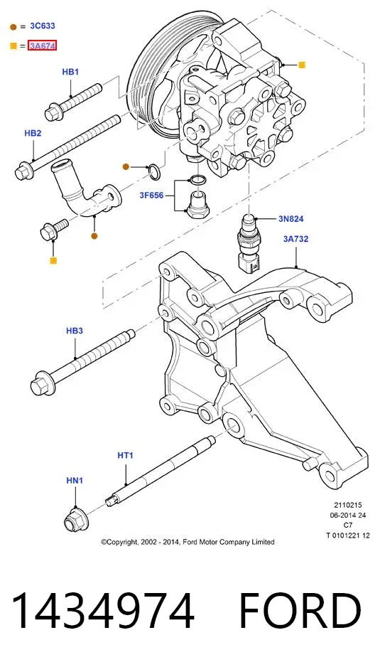 Pompa wspomagania hydraulicznego kierownicy 1434974 Ford