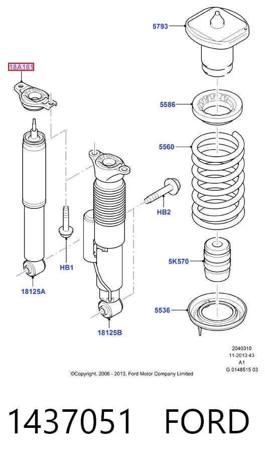 Poduszka amortyzatora tylnego 1437051 Ford