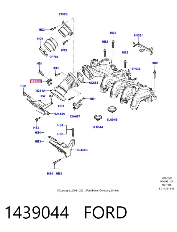 Czujnik ciśnienia w kolektorze ssącym, MAP 1439044 Ford