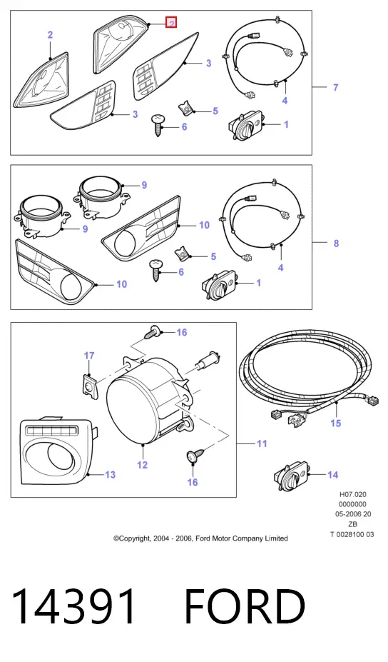 Lampa przeciwmgielna lewa 14391 Ford