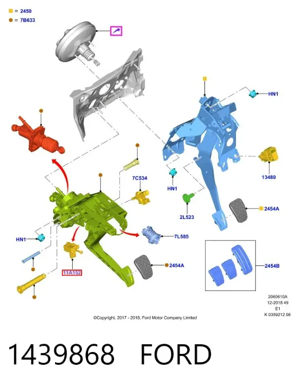 Czujnik włączania sprzęgła 1439868 Ford