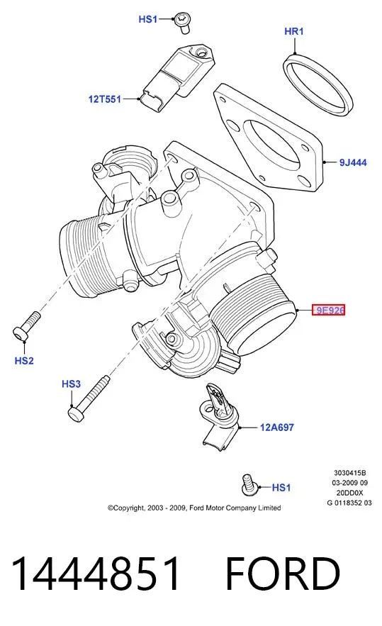 Przepustnica, komplet 1444851 Ford