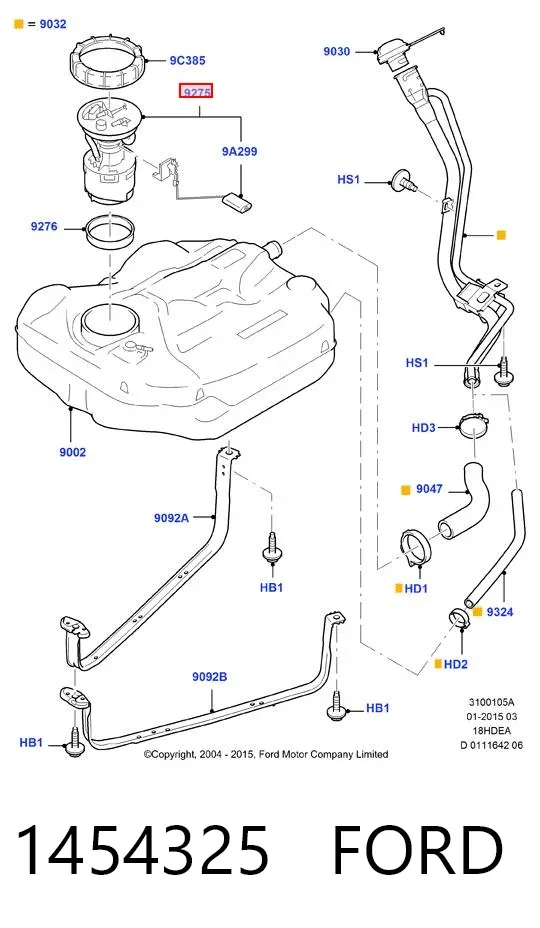 Wentylator elektryczny układu chłodzenia kompletny (silnik+wirnik) 1454325 Ford