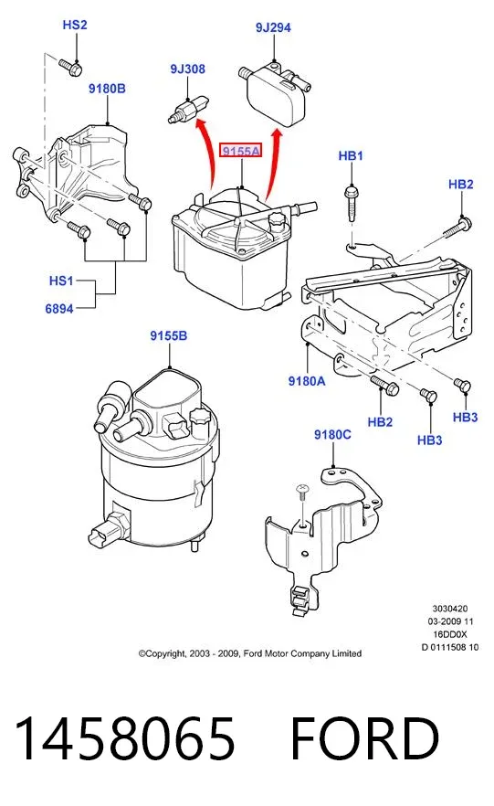 Filtr paliwa 1458065 Ford