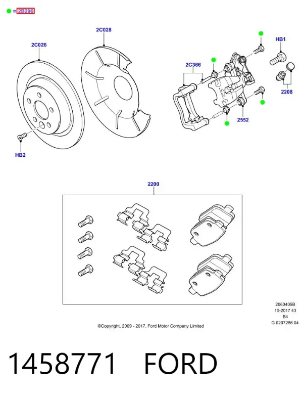 Zestaw naprawczy zacisku hamulcowego tylnego 1458771 Ford