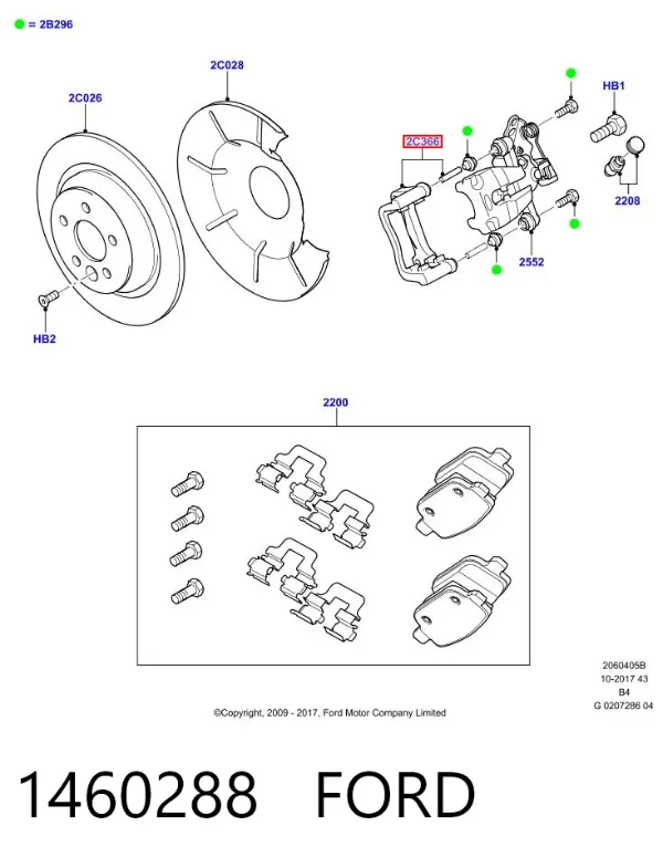 Jarzmo zacisku hamulcowego tylnego 1460288 Ford