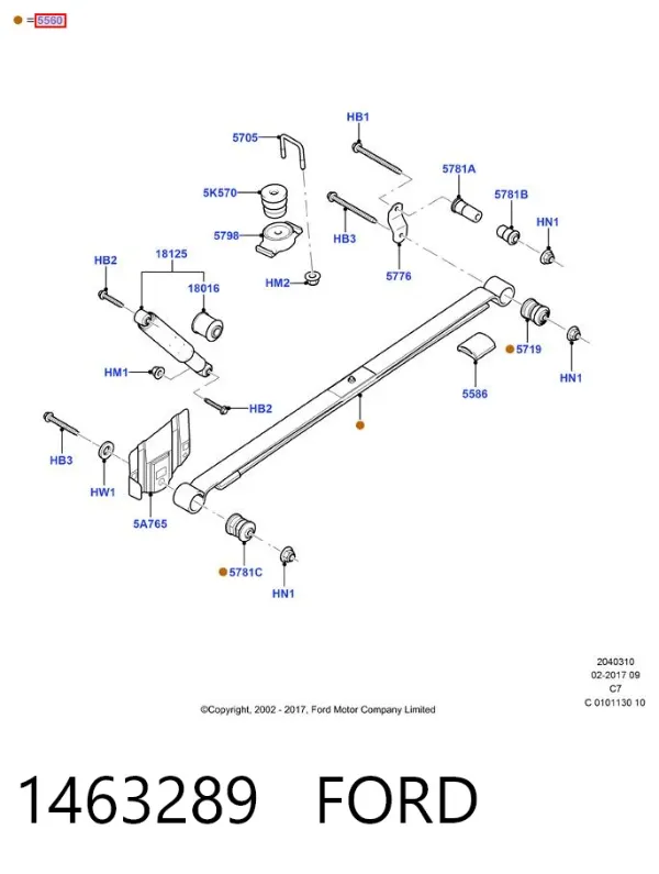 Resor tylny 1463289 Ford