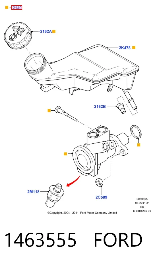 Główny cylinder hamulców 1463555 Ford