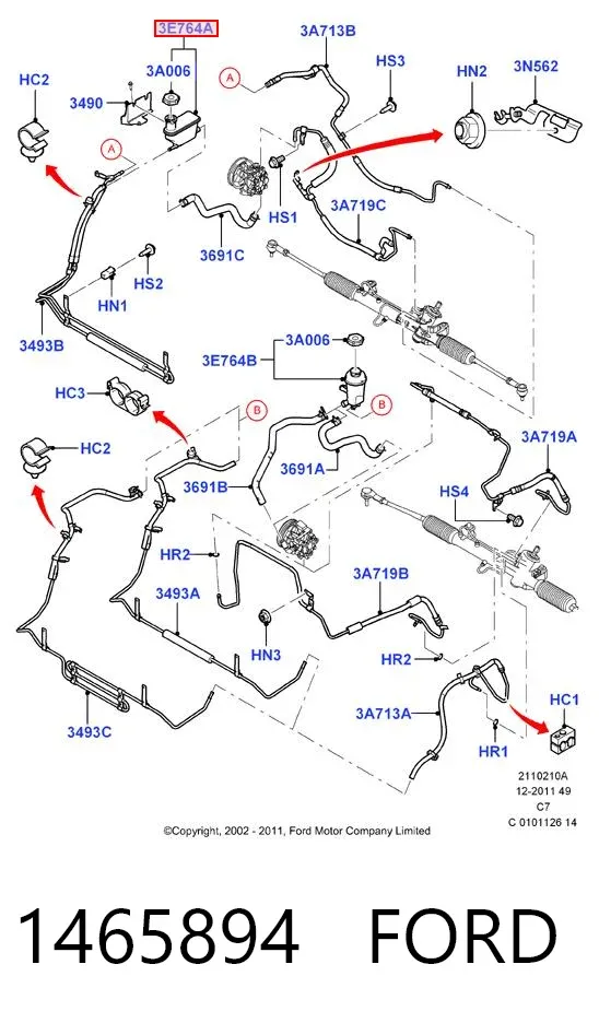 Zbiornik płynu wspomagania 1465894 Ford