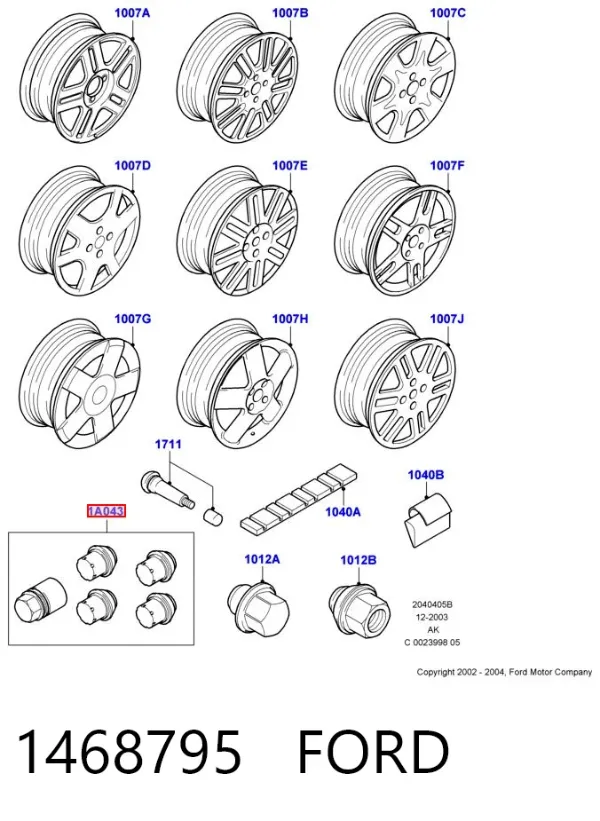 Śruba koła 1468795 Ford