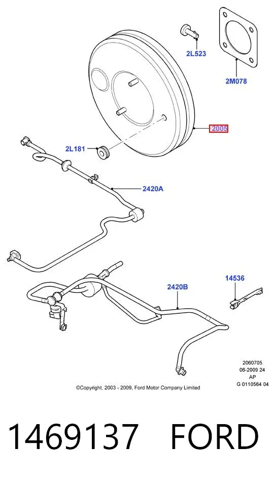 Wzmacniacz próżniowy hamulców 1469137 Ford