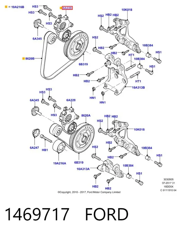 Napinacz paska napędowego 1469717 Ford
