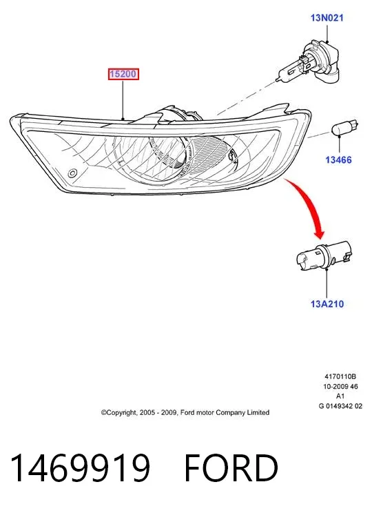 Lampa przeciwmgielna lewa 1469919 Ford
