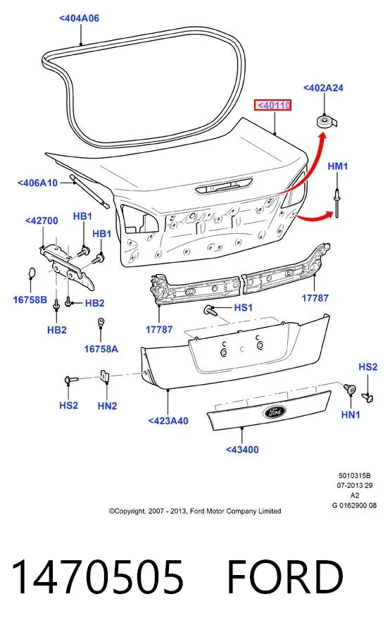 Klapa bagażnika Ford Mondeo IV