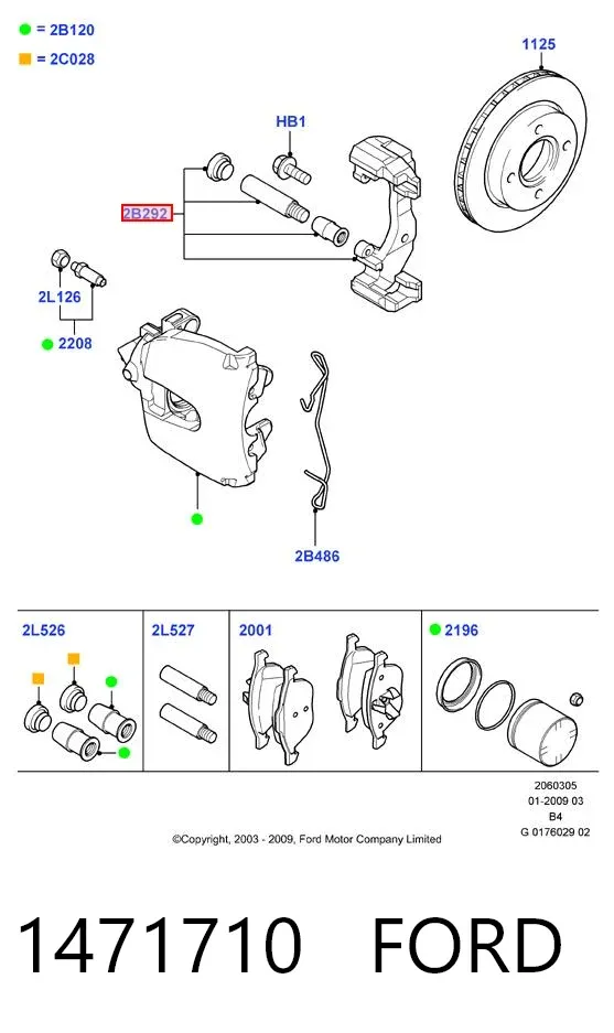 Jarzmo zacisku hamulcowego przedniego 1471710 Ford