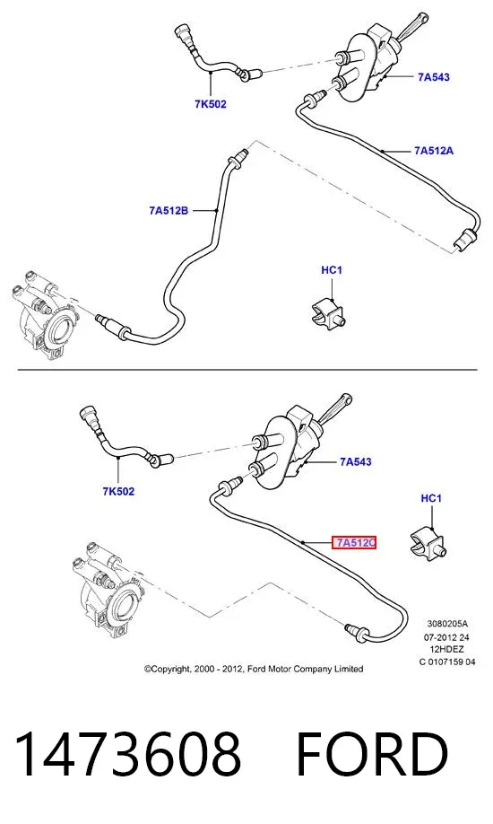 Przewód sprzęgła Ford Fiesta Mk5
