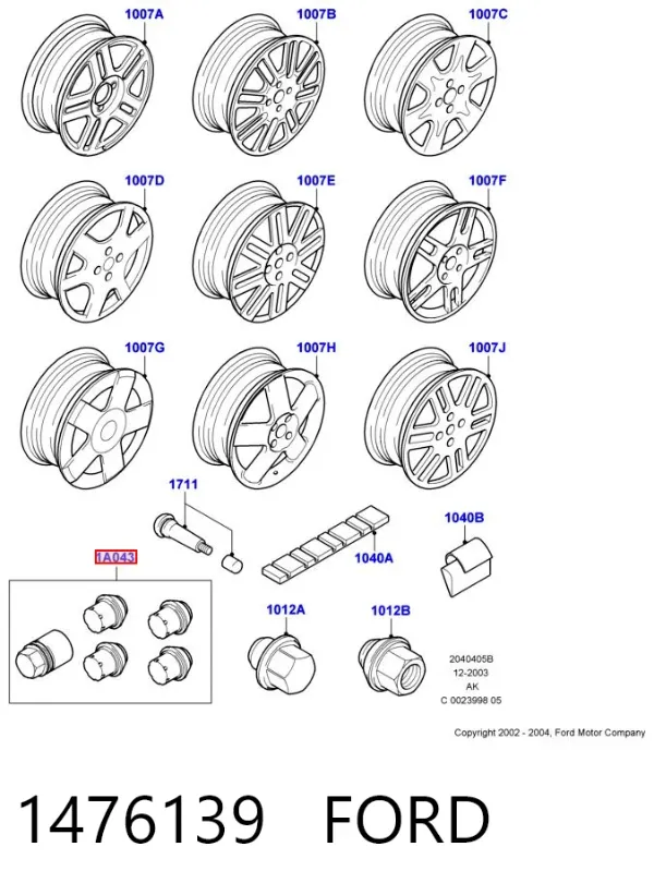 Śruba koła 1476139 Ford