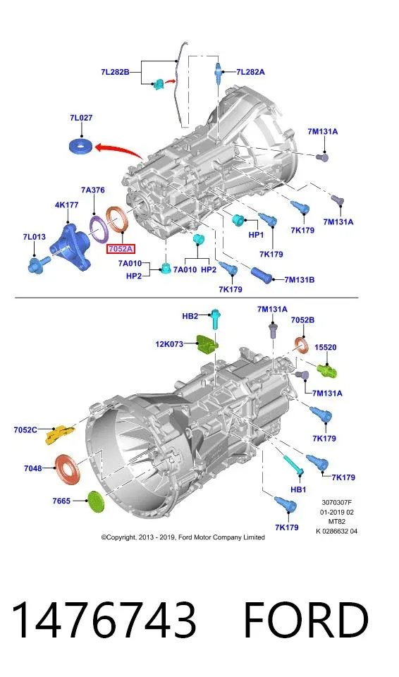 Uszczelniacz automatycznej/mechanicznej skrzyni biegów (wału głównego) 1476743 Ford