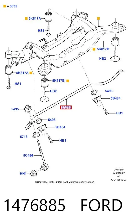 Stabilizator tylny Ford Galaxy II CA1