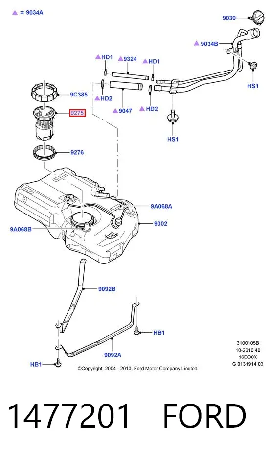 Moduł pompy paliwowej z czujnikiem poziomu paliwa 1477201 Ford