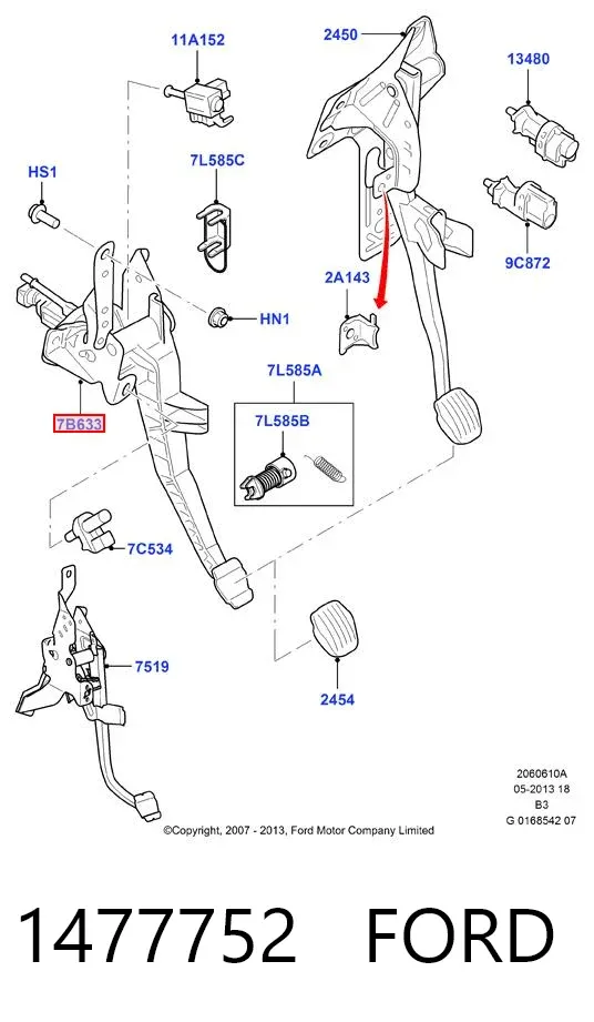 Pedał sprzęgła Ford C-Max DM2