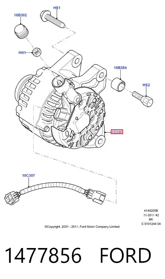 Alternator 1477856 Ford