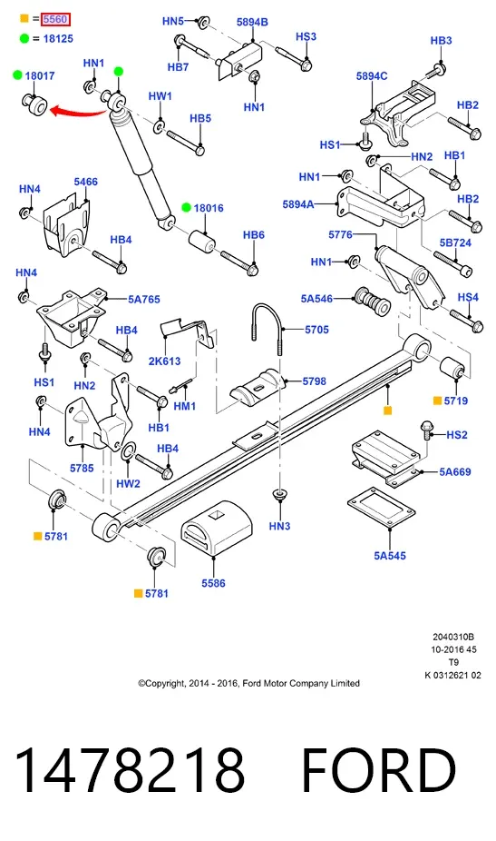 Resor tylny 1478218 Ford